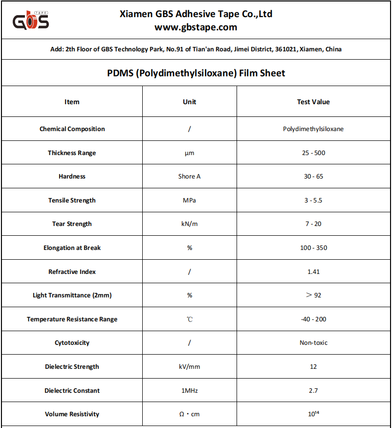 TDS-PDMS-Sheet